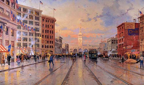 San Francisco: Market Street and the Ferry Building at Dusk 1909